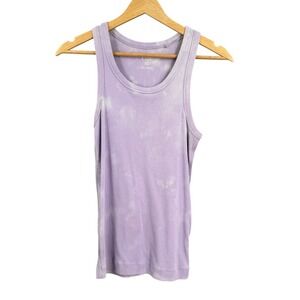 COS‎ Ribbed Tank Top Womens Size Small Purple Tie Dye Sleeveless Scoop Neck